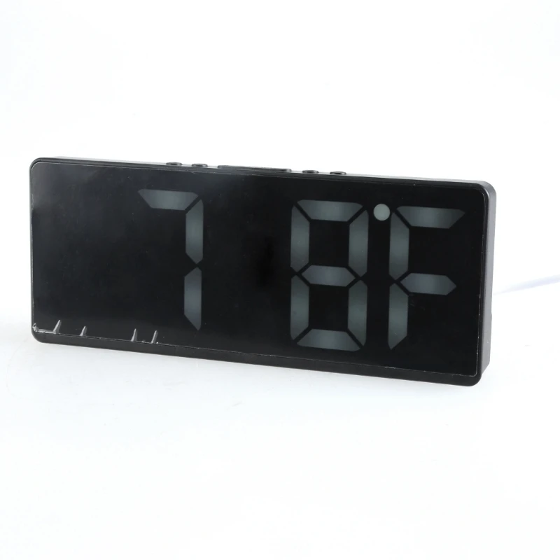 Digital Alarm Clock with Temperature Date Display Voice Control Function,Easy to Use Snooze, Date, Adjust Brightness