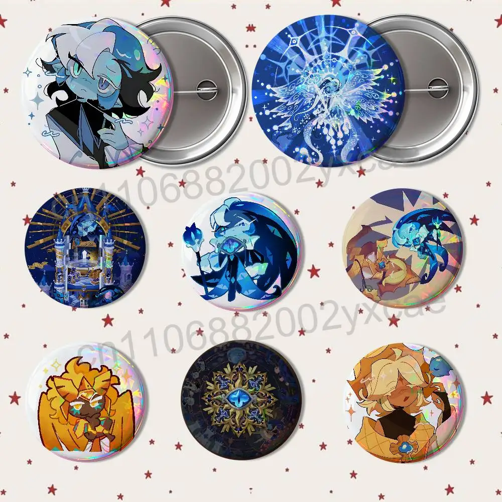 

CRK newest game Cookie Run Kingdom HD Print 58mm 44mm Round Lapel Pins Pretty Derby Round Display Brooches Brooch Badges