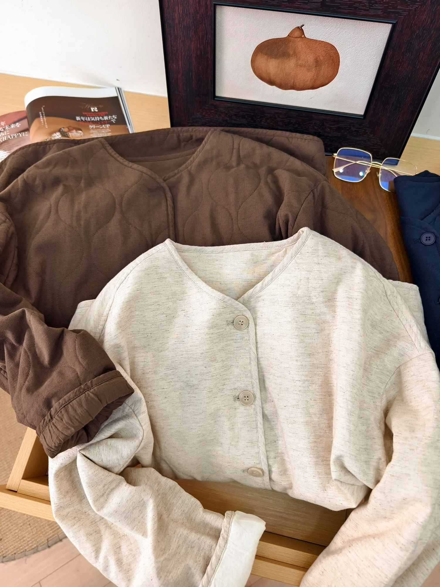 

Linmei Cotton Jaet Женская свободная посадка Long Sve round Ne с застежкой на одной пуговице Pure Color Linmei Flax Cotton Gour...