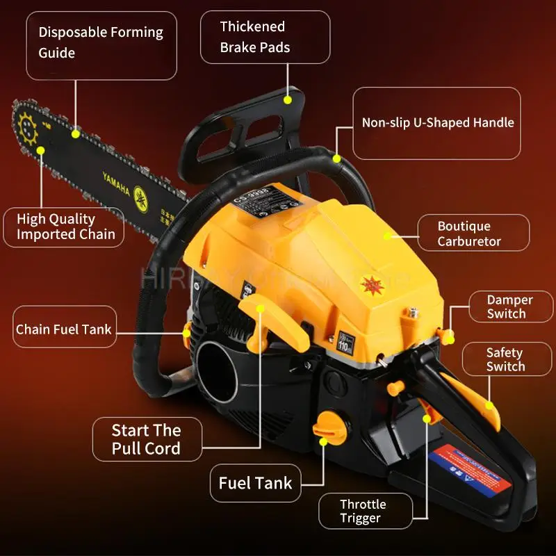 High Power Chainsaw Cutting Tool High Power Saw Handheld Chainsaw Cutting Wood Machine Garden Garden Tools