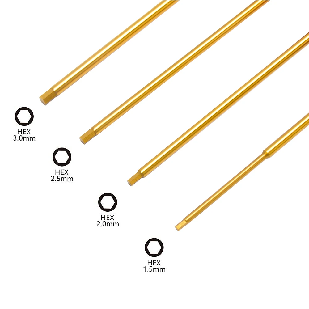 4 pz 1.5mm 2.0mm 2.5mm 3.0mm cacciavite esagonale Set cacciavite in titanio chiave per FPV Racing Drone RC Quadcopter elicottero