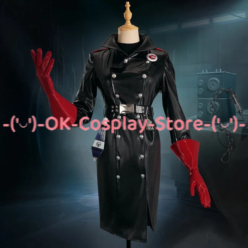 DY20[NA STANIE] Psycholog Ada Mesmer Strój Cosplay Gra Identity V Damski Czarny PU Sukienka Garnitur Halloween Karnawał Impreza Uniform