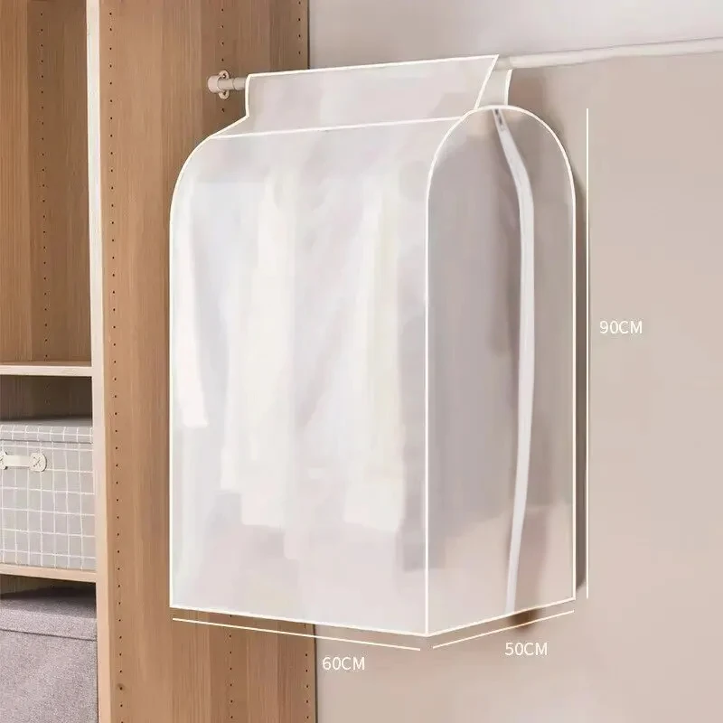 1pc Garment Clothes Cover Protector Lightweight Closet Storage Bags Translucent Dustproof Waterproof Hanging Storage Bag