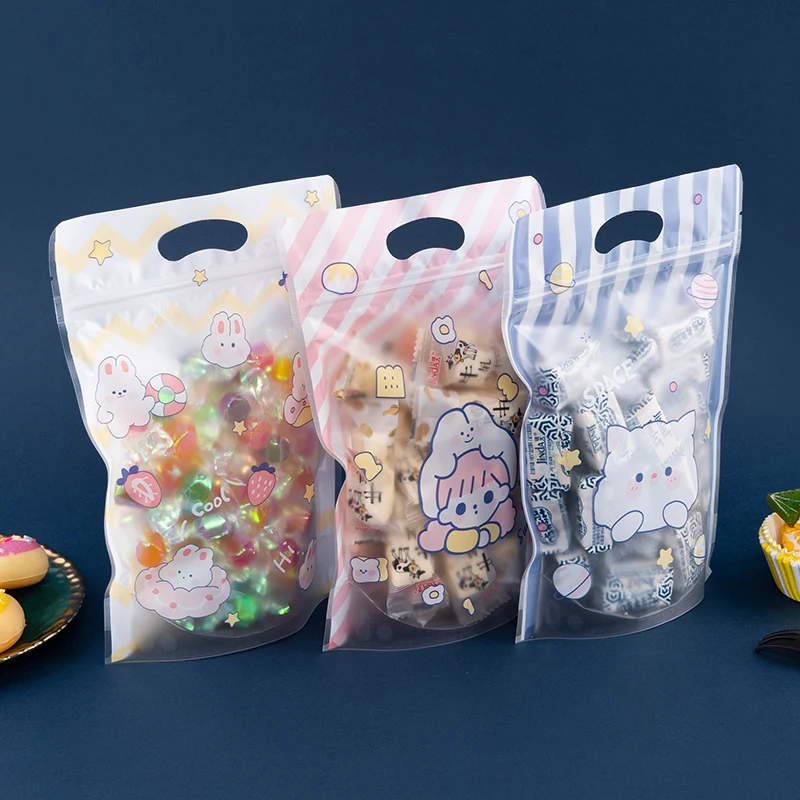 LBSISI Life Transparent Candy Plastic Bag, Chocolate Bread Cookies New Year Kids Party Wedding Decoration Supplies 50Pcs