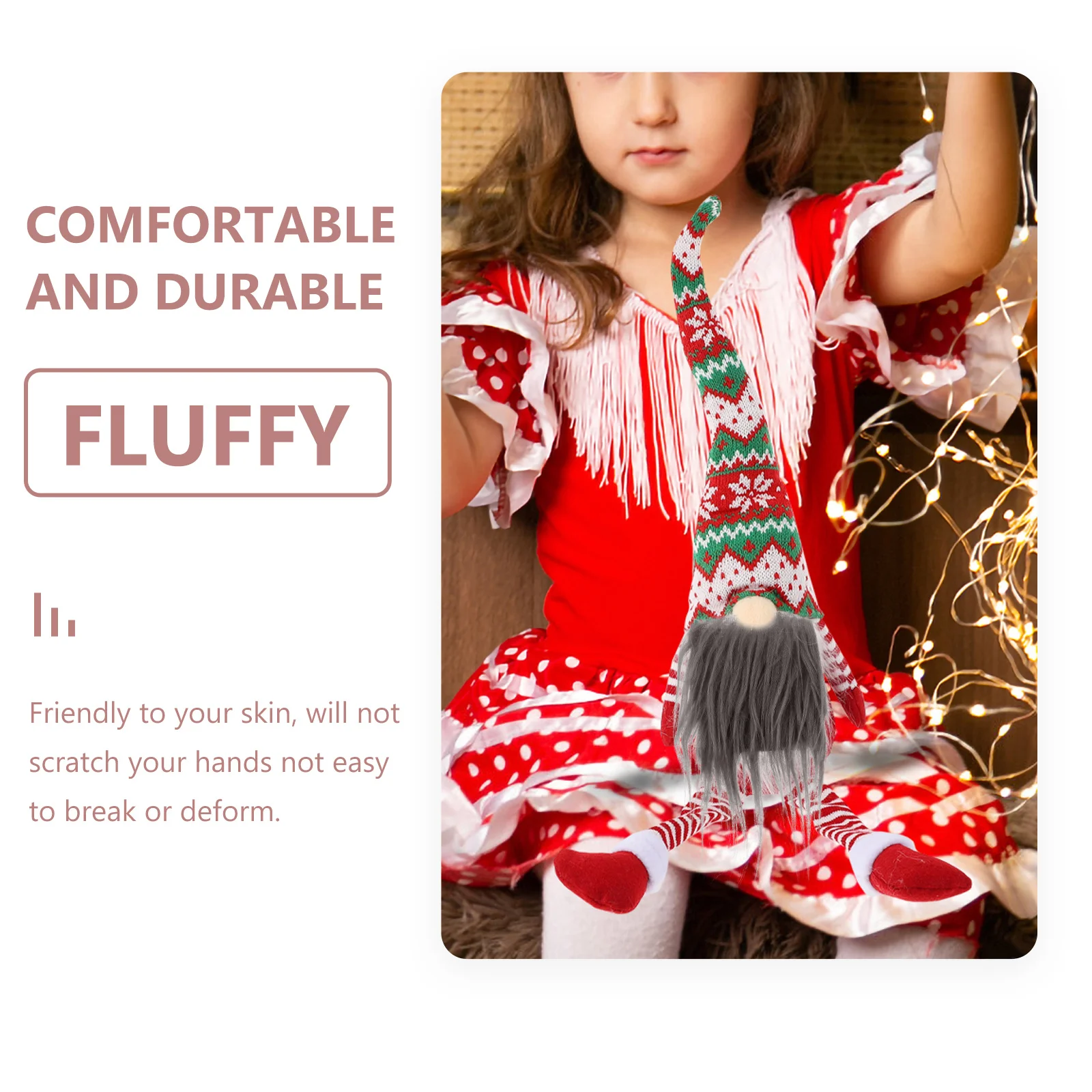 12 set Pre-Cut Gnome Faux Diy Craft Accessories Soft Beard Prop For Warm Comfortable Look Dwarf Beard Humanoid Accessories