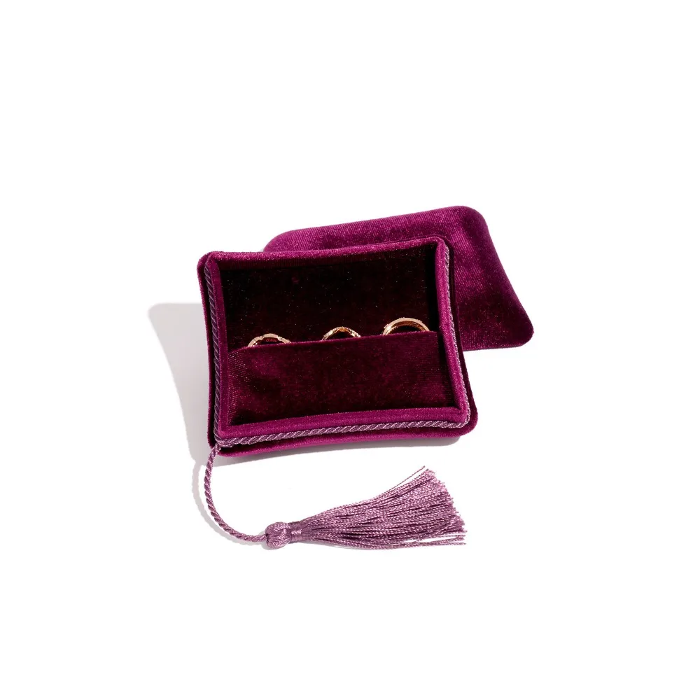 

New Velvet Tassel Jewelry Box Portable Multifunctional Storage Packaging Soft Storage Box
