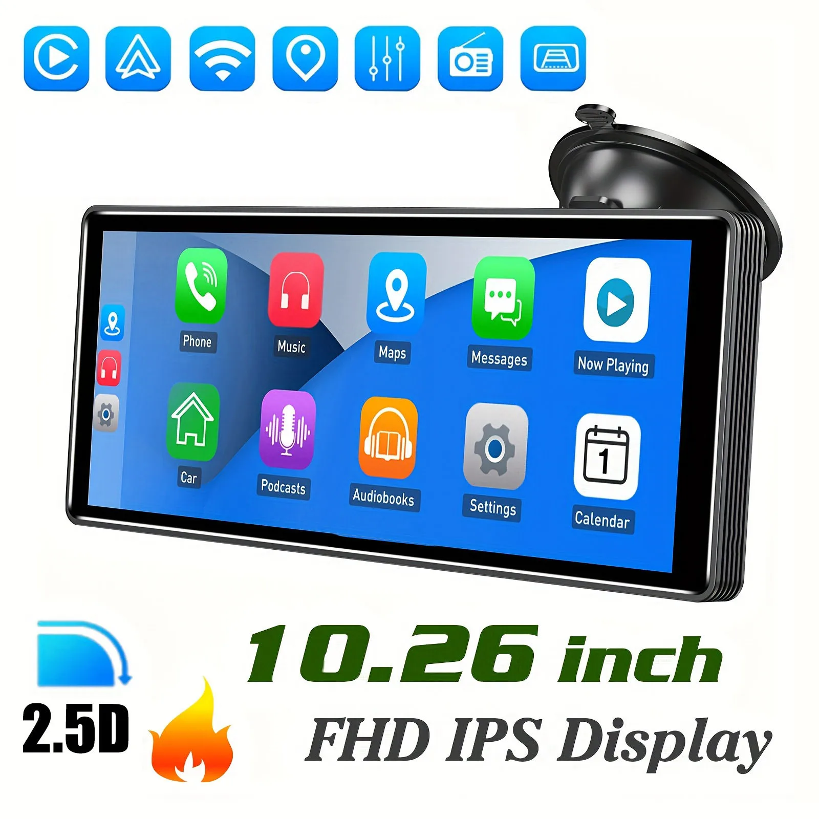 

10.26" portable universal car stereo Radio HD Tour screen GPS Navi WIFI Apple carplay Android auto BT MIrror