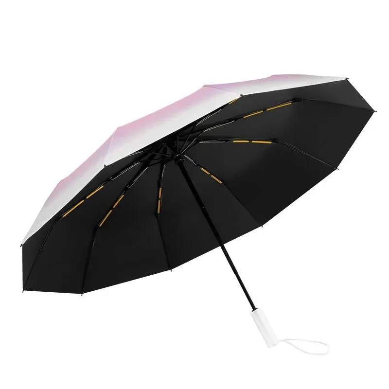 40 Bone Automatic Gradient Color Umbrella for Men Women Large 3 Fold Windproof,Waterproof Sunshade Sun UV Protection Umbrellas