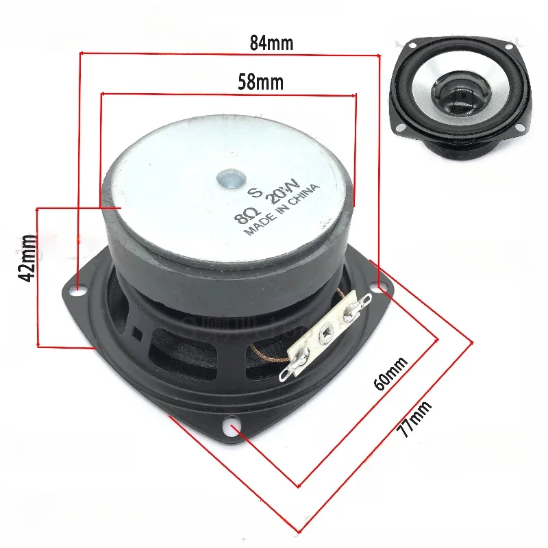 SOTAMIA 2 uds 3 pulgadas Altavoz de Audio de rango completo 77MM 4 8 Ohm 20W Altavoz Altavoz de sonido de música para el hogar Altavoz Bluetooth DIY