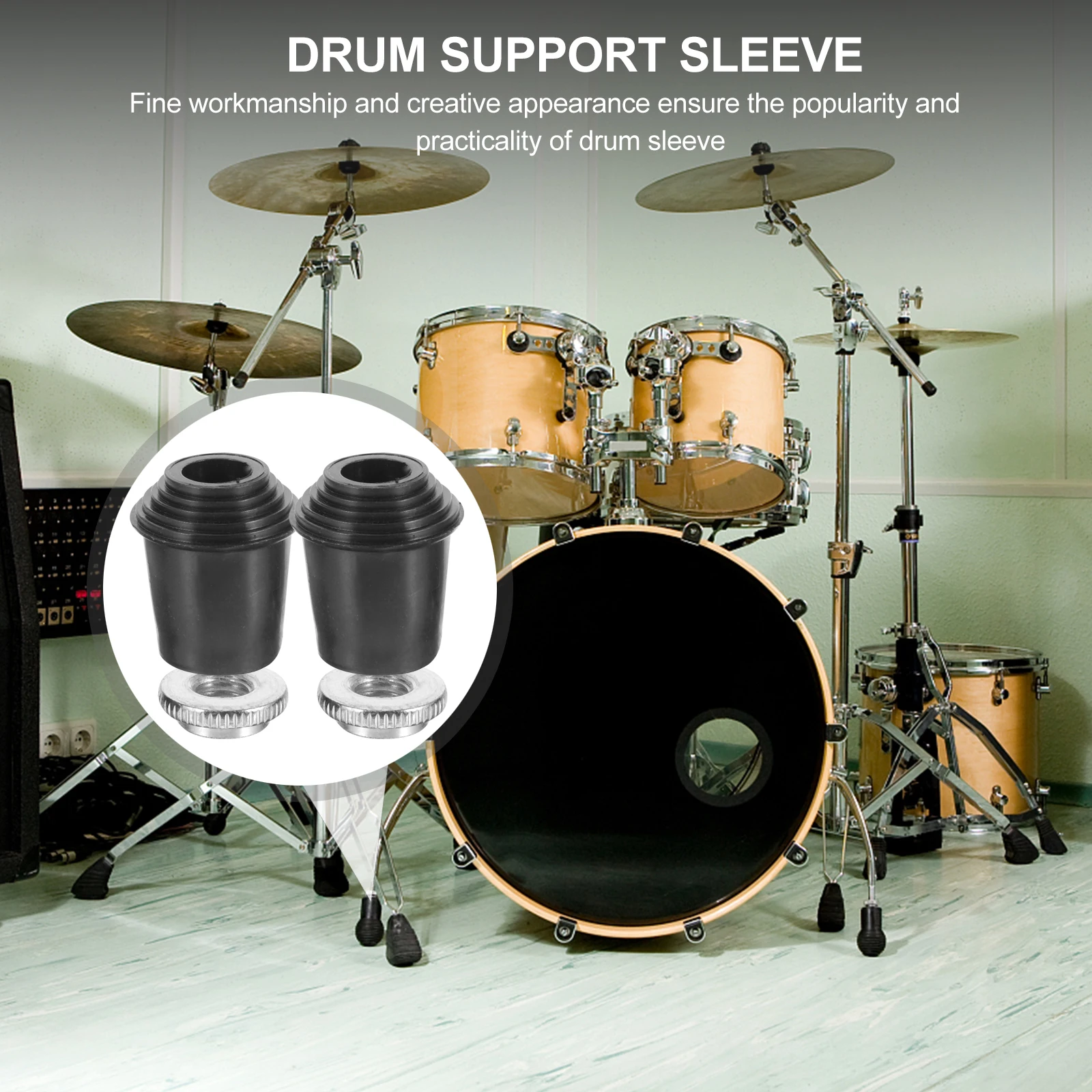 

8 Sets Rubber Drum Set Accessories Replacement Non slip Lightweight Drum Support Sleeve Durable Safe Material