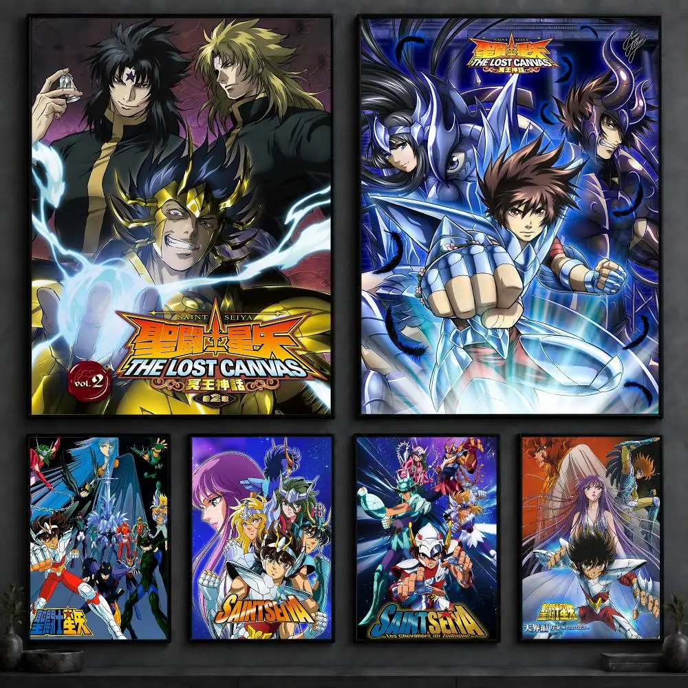 Anime S-Saint SeiyaS Poster Art  Self-Adhesive No Glue Residue Wall Decor for Bedroom Living Room