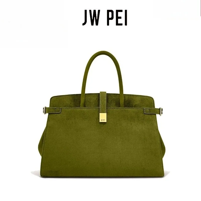 2026-jw-pei-luxury-suede-commuter-tote-bag-retro-metal-lock-handbag-elegant-work-shoulder-bag