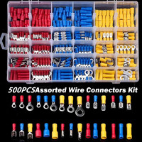 500/300/280PCS Insulated Cable Connector Electrical Wire Crimp Spade Butt Ring Fork Set Ring Lugs Rolled Terminals Assorted Kit