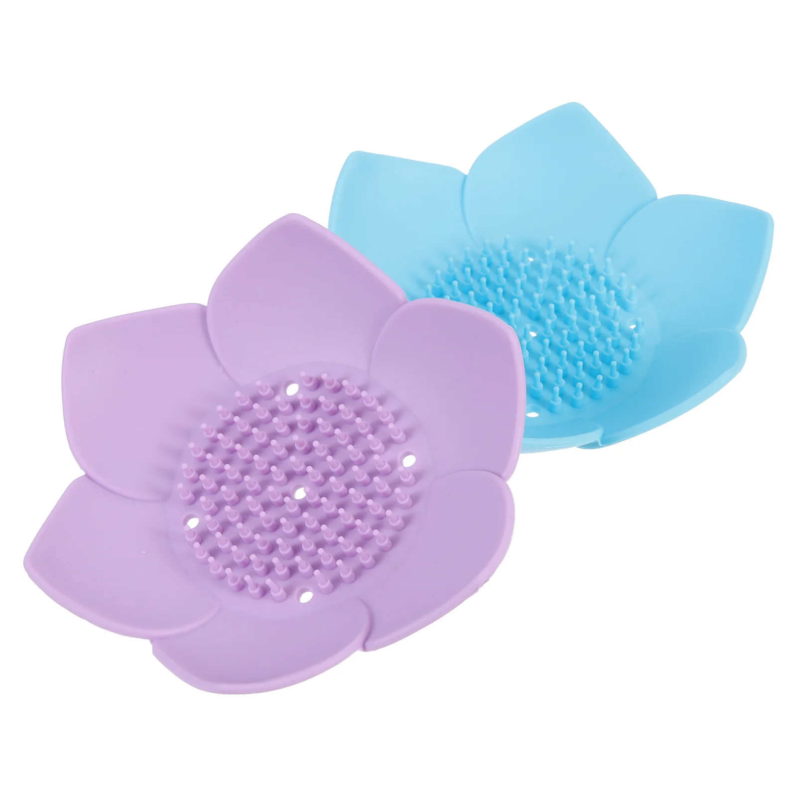 2 قطعة صحن الصابون المنزلية سيليكون لوتس تصميم لوازم الحمام متعددة الوظائف الصرف حامل الصابون لوازم الحمام #6