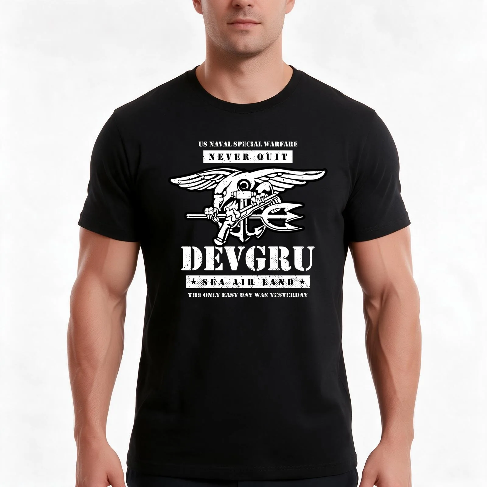 DEVGRU / SEAL TEAM 6 T-Shirt, Summer Casual Cotton Tee, Oversized Streetwear Tops, Vintage Graphic Print, Loose Fit Short Sleeve