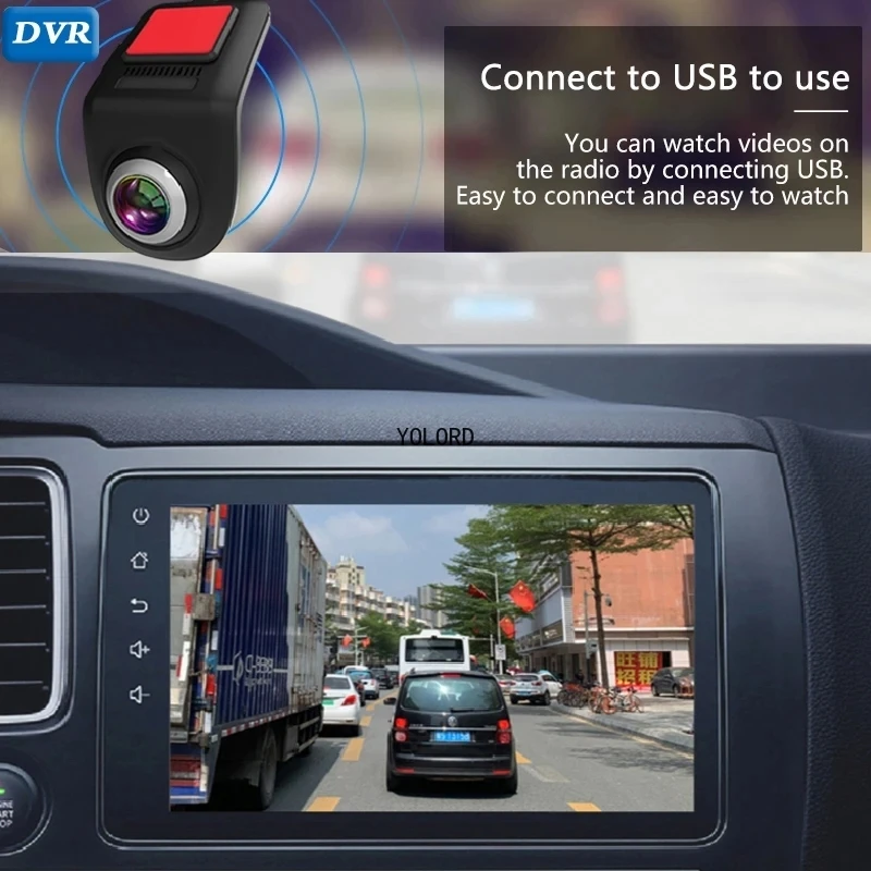 2 Way HD Dash Mini Cam Car USB ADAS DVR Reverse Camera Special for Android Multimedia Player