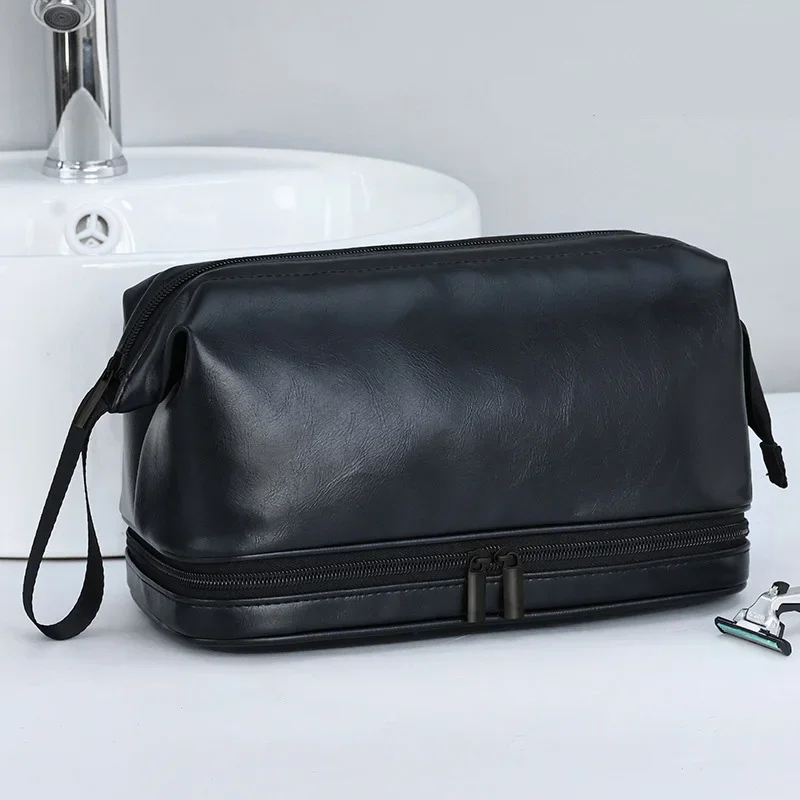 المحمولة سعة كبيرة بو متقلب فرشاة للمكياج حقيبة التخزين المحمولة مستحضرات التجميل الفنان المحمولة حقائب ماكياج نمط أنيق