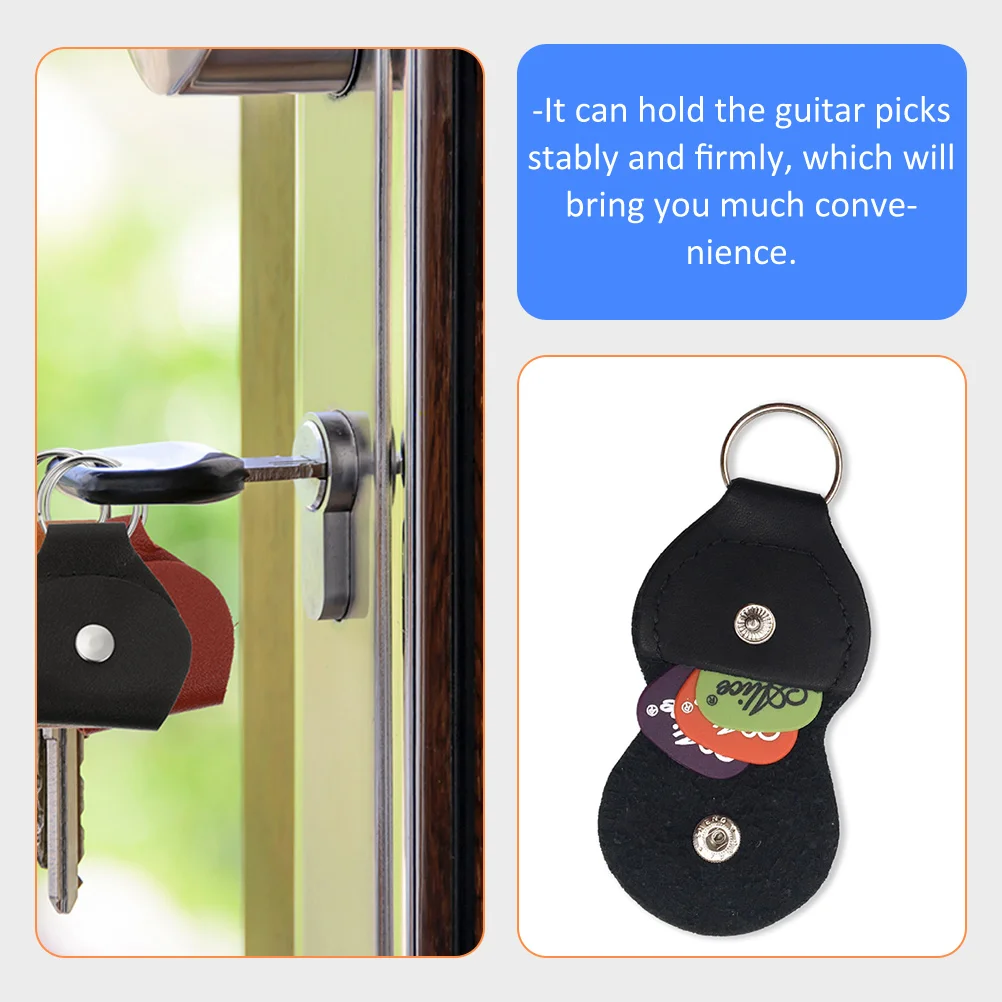 

5Pcs Guitar Case PU Durable Portable Guitar Picks Holder Storage Bag Key Ring for Acoustic Electric Ukulele Banjo