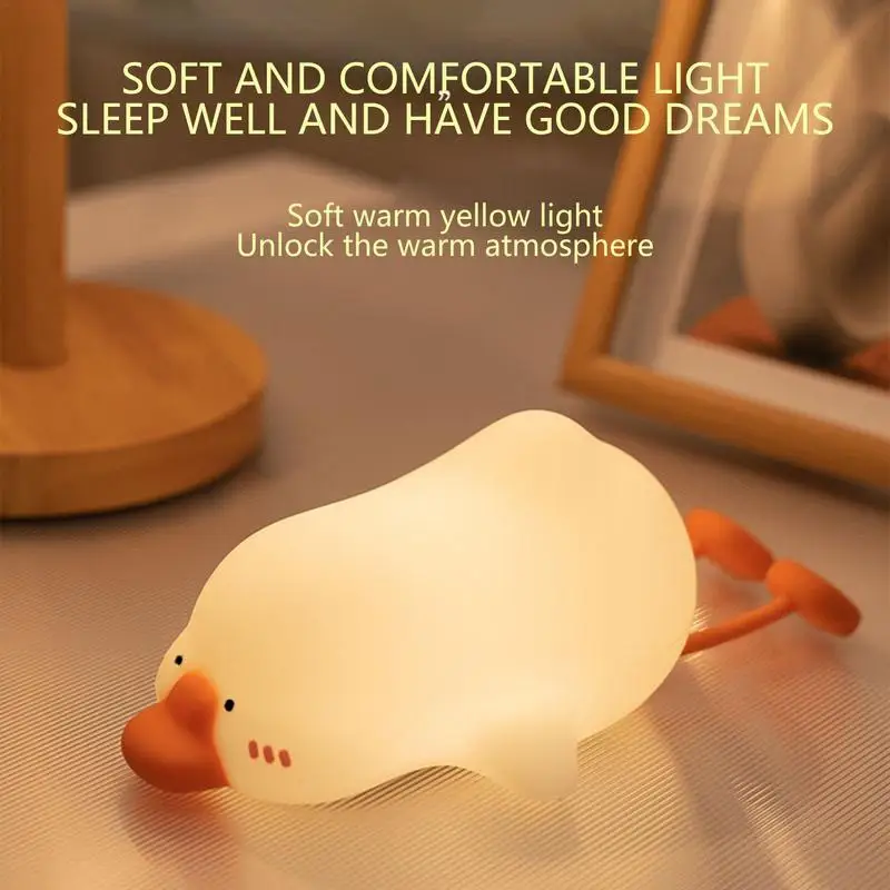 

cute Silicone Night Light White Geese Nightlight USB Dimmable Timing lamp Sleep Soft Light for Kids Adults Bedside Decoration