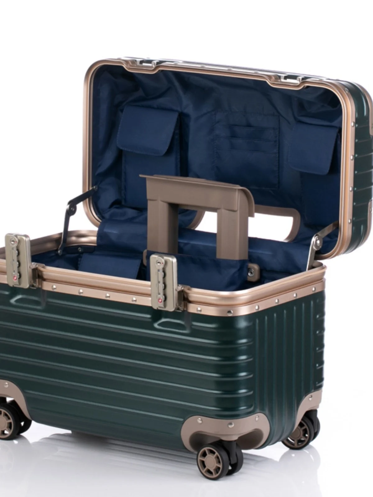 アルミフレーム荷物バッグプルロッド付き小型写真機器機内持ち込みスーツケースユニセックス 23 インチハードシェルケース