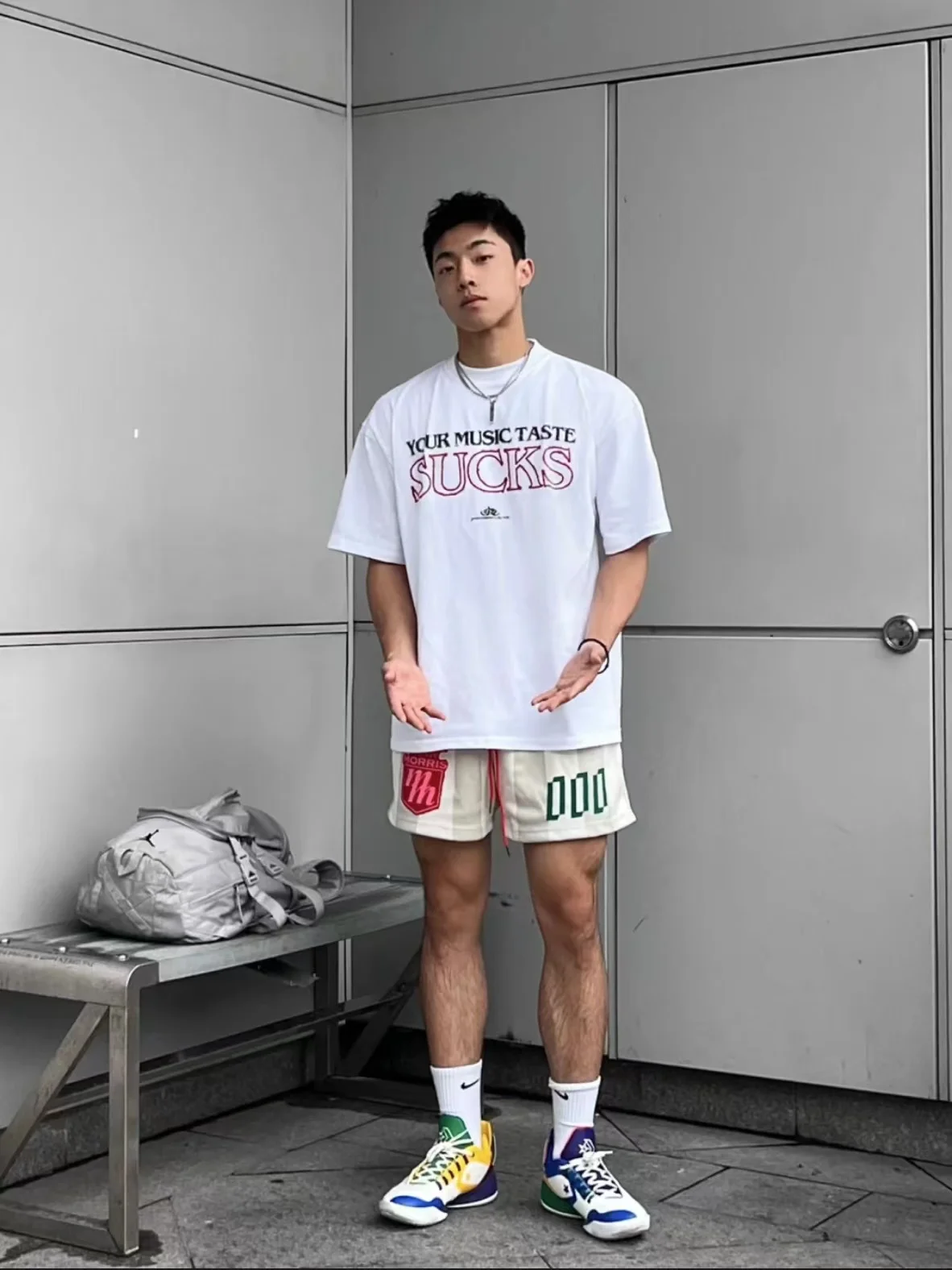 

American Street Sle Color Blo Stripe Me Print Dstring Knee-Length Men's Casual Sports orts Summer Thin Youth Active