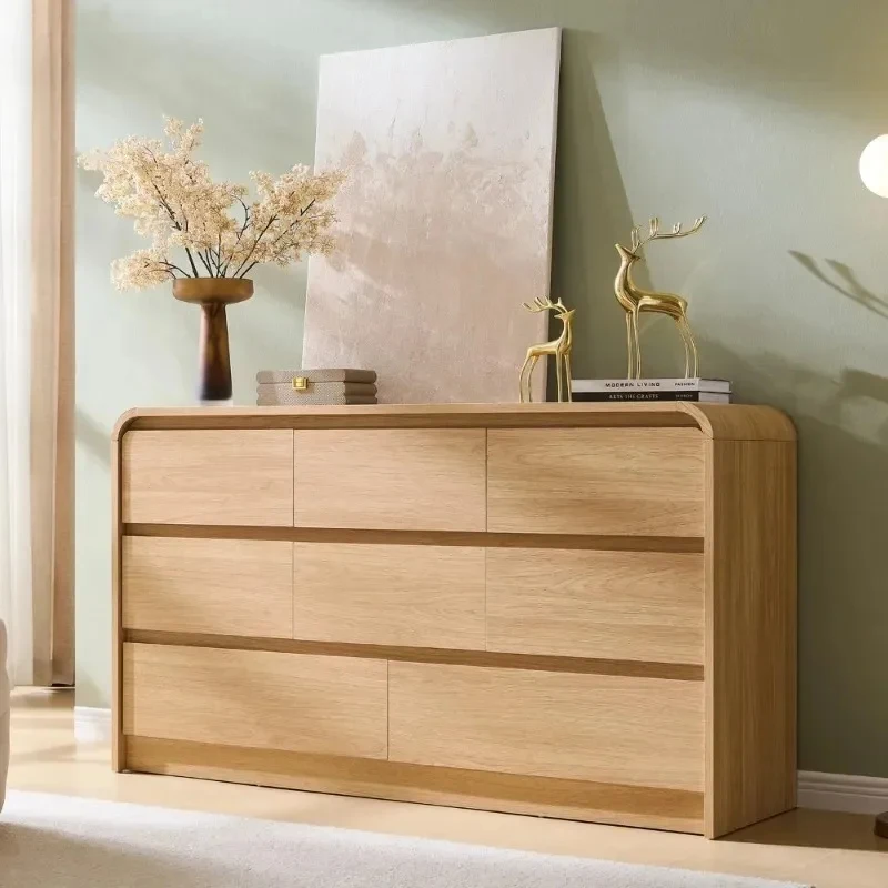 Modern Drawer Drser Bedroom Inch Wide Wood Cht of Drawers with Curved Profile Mid Storage Organizer