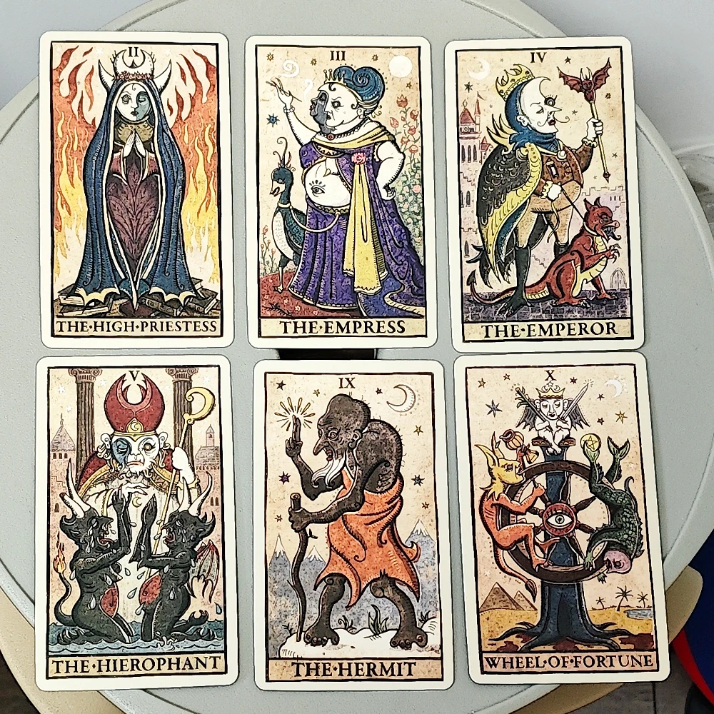 10.3*6cm Trionfi Della Luna Tarot - Fully Illustrated 78-card Tarot Deck Inspired By Marseilles Style Tarot