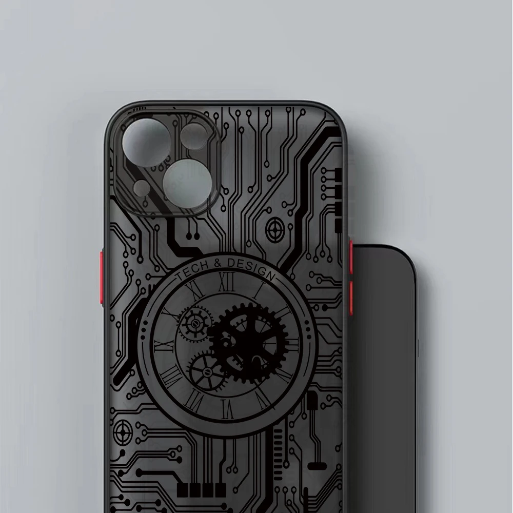 Hacker Mecha Circuit Phone Case for for Samsung Galaxy S25 S24 S23 S22 S21 Ultra Plus 5G FE Matte Clear Hard Cover
