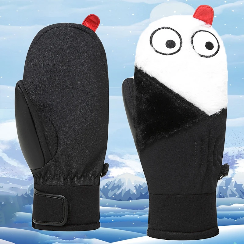 

Skiing Gloves Outdoor Sports Skiing Cycling Winter New Snowboard Gloves Waterproof Warm Cartoon Boy Girl Mittens Snow Clothing