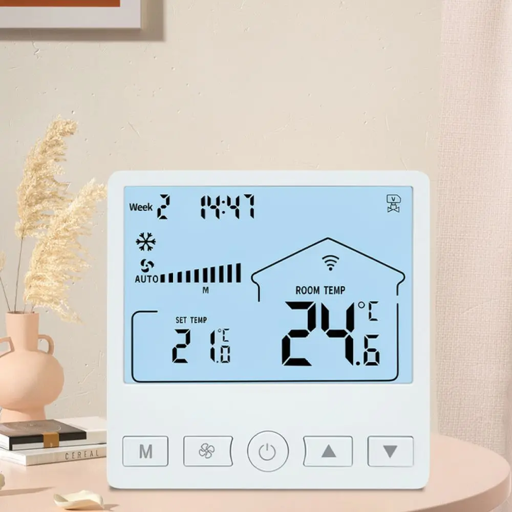 Wifi Enabled Central AC Thermostat For Fan Coil Unit Smart Temperature Controller 10A High Power Digital Room Regulator
