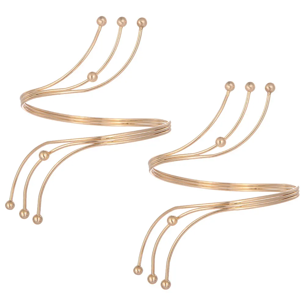 

2 Pcs Bangle Bracelet Upper Arm Band Cuffs Jewelry Clothing Bracelets for Women
