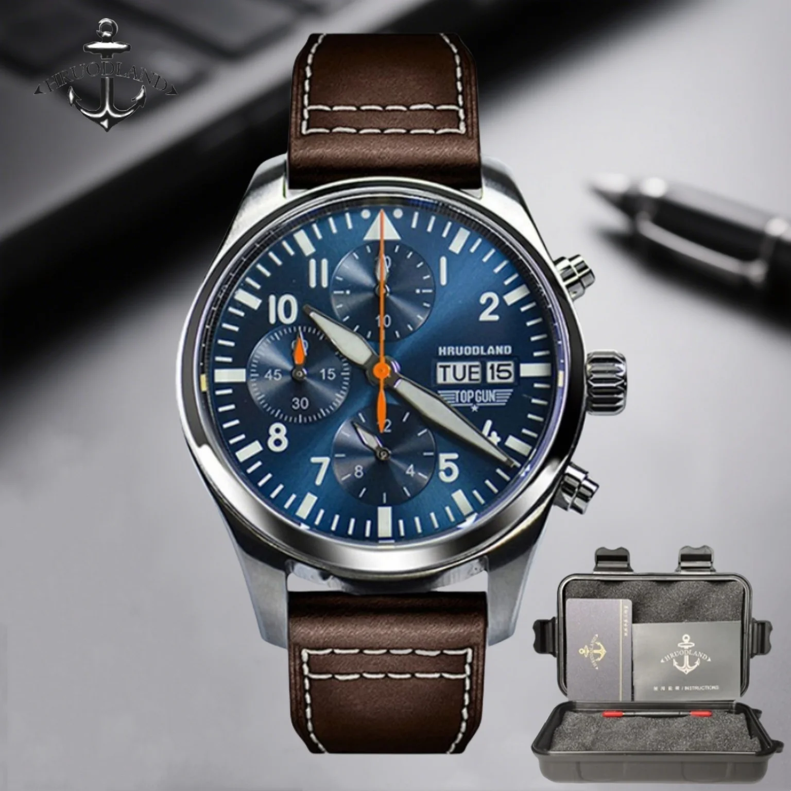 Hrodaland 2025 Новые мужские кварцевые часы 6S00 42 мм Пилот с сапфировым стеклом Светящиеся из нержавеющей стали Водонепроницаемые 10 бар reloj hombre