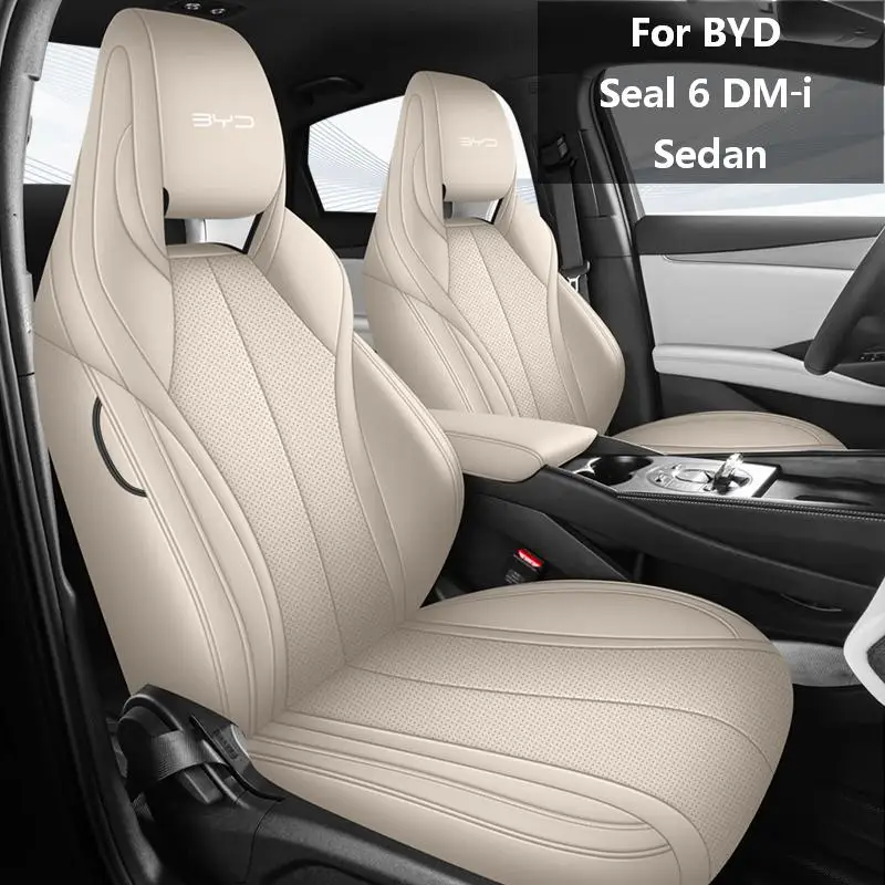 Soft Wear‑resistant Full Wrap PU Leather Car Seat Covers All Inclusive Interior Cushion Set for BYD Seal 6 DM‑i Sedan