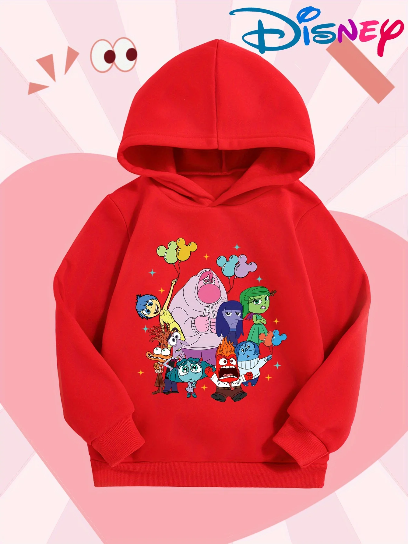 هودي ديزني بينك كيدز للأولاد والبنات بأكمام طويلة - نسيج ناعم مطاطي، تصميم كرتوني لطيف من ميني ماوس والأصدقاء، مثالي f #3