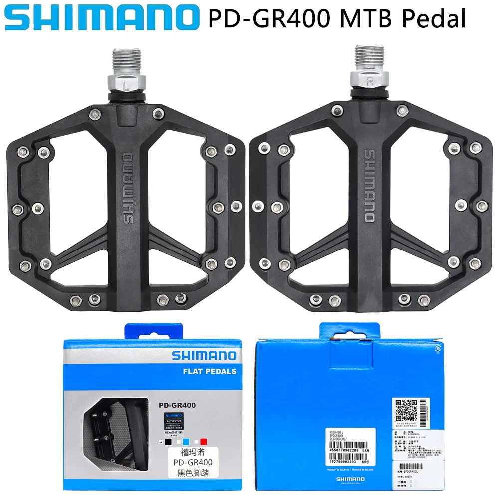 

SHIMANO MTB велосипедная педаль PD GR400 плоская педаль для повседневной езды по пересеченной местности сверхлегкая педаль для горного шоссейного велосипеда оригинальные детали