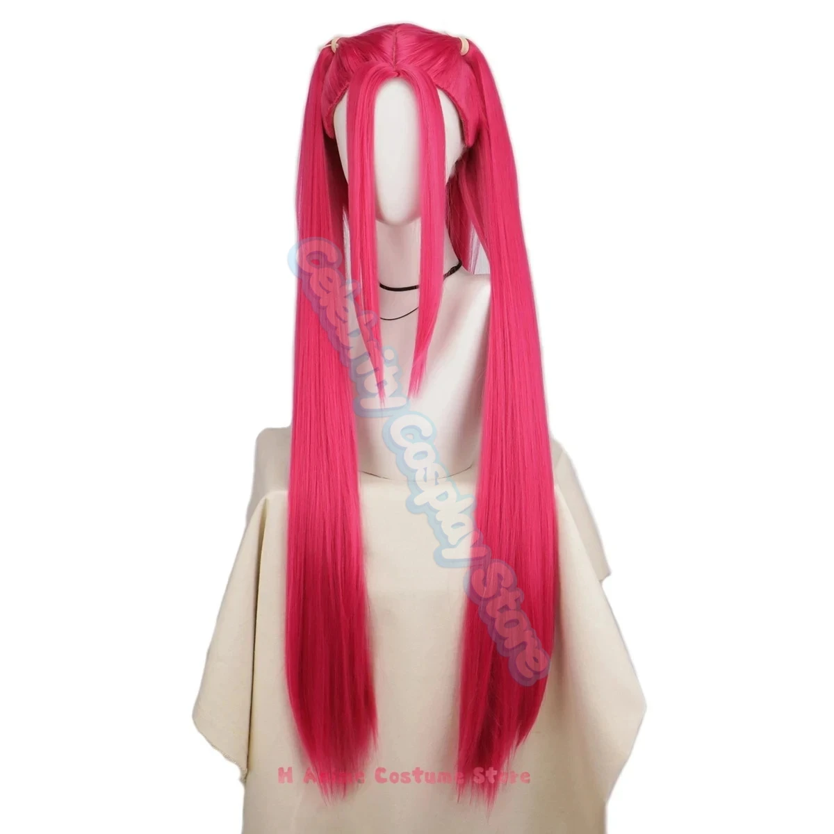 Perruque de Cosplay en queue de cochon violette pour femmes, chasseur de démons de KPop Rumi, accessoire de Costume de jeu de rôle, accessoires de fête de carnaval d'halloween