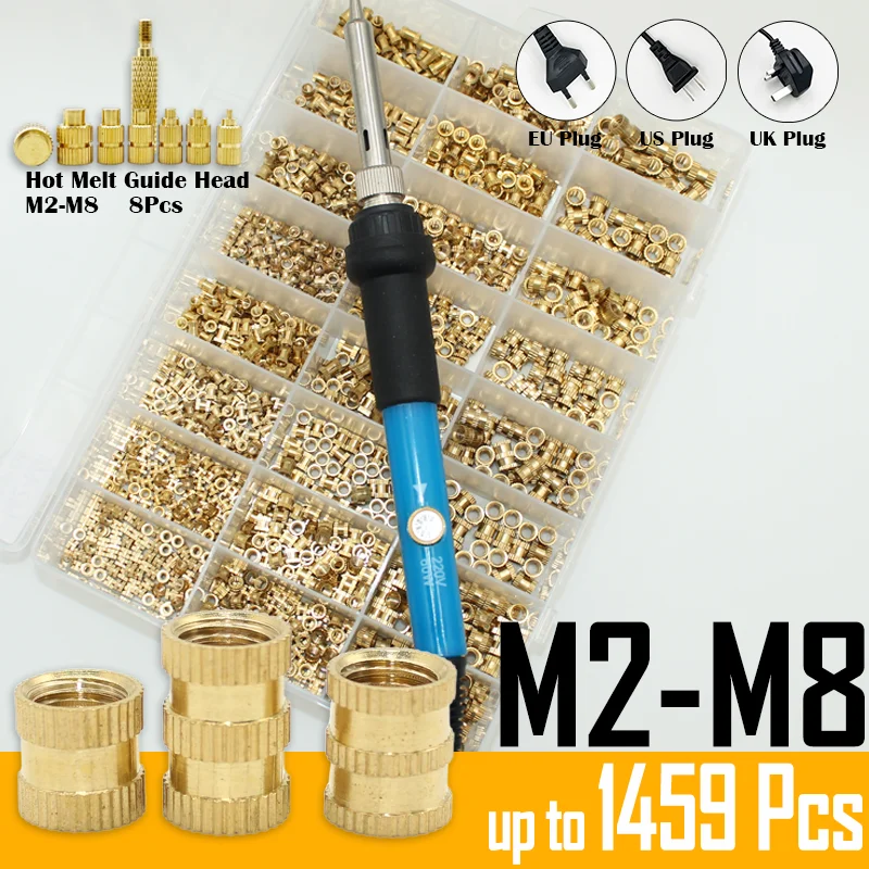 up to 1459P Brass Insert Nut Electric Soldering Iron Adjustable Temperature Welding Solder Thread Knurled Copper Nuts 3D Printer