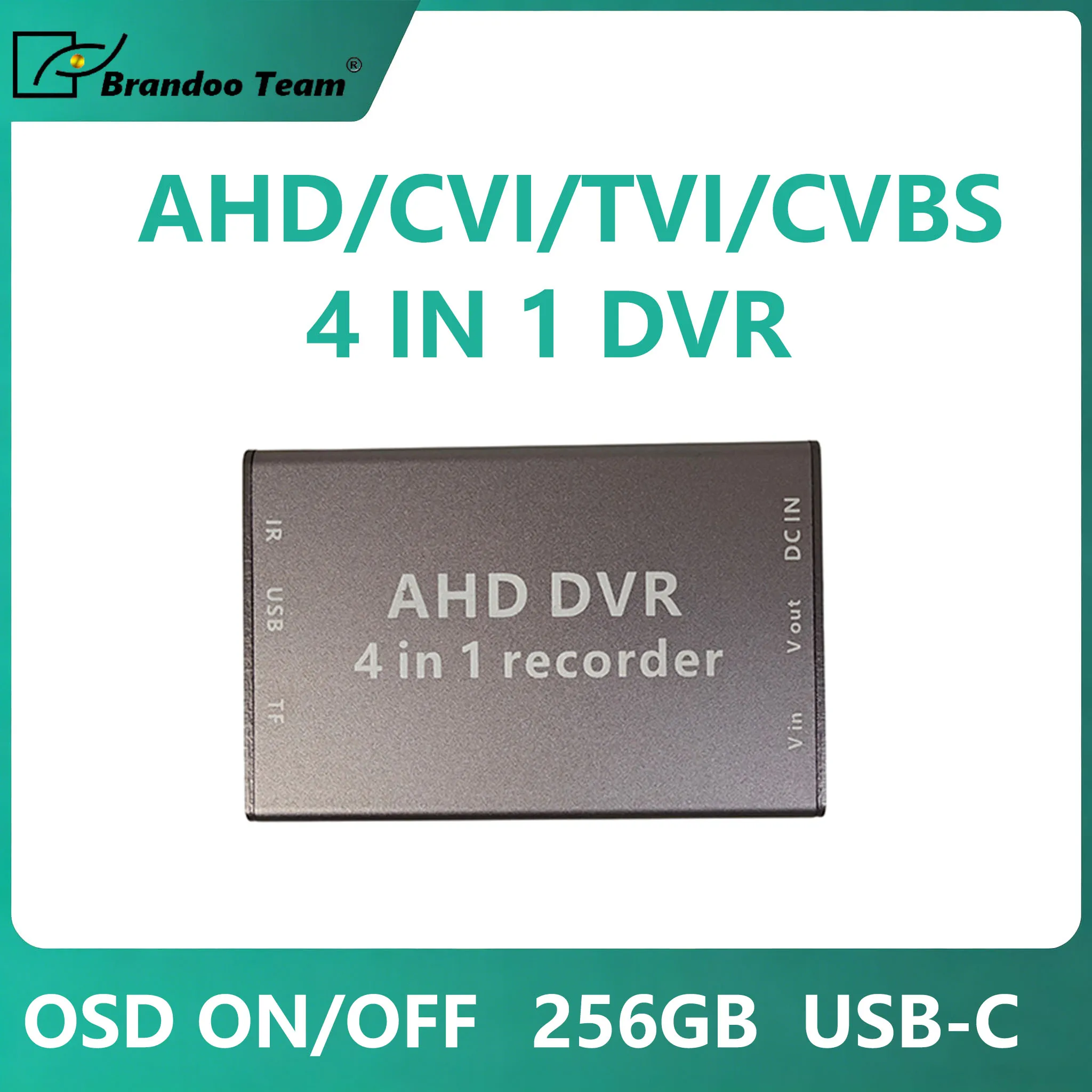 SD DVR 1 Channel AHD/TVI/CVI/CVBS 4 IN 1 Max 256GB 2MP Mini SD DVR Multiple Signals AV Video Recorder