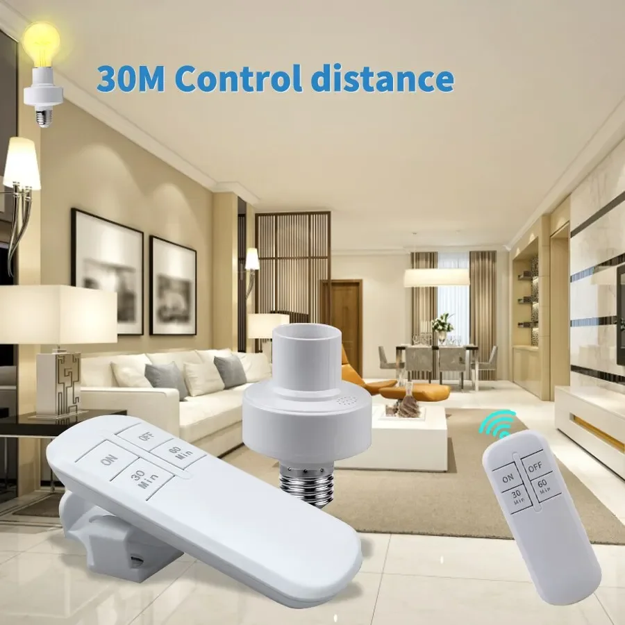 Smart Timer  Wireless Remote Control E27 15m Range Lamp Holder 110V 220V ON Off Light Bulb Base Socket Intelligent Fingerbot Gmk