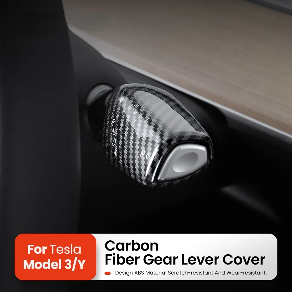 

Carbon Fiber Steering Wheel Column Cover for Tesla Model 3 Y Gear Shift Cover Car Column Shift Knob Protection Cover