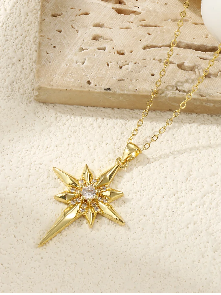 1 Stück Messing-Galaxie-Anhänger, vergoldet, mit Mikro-Pavé-Verzierung aus klaren Zirkonia-Steinen, Stern-Charms, zum Selbermachen von Ohrringen und Halsketten, 4 x 2,6 cm. – Detail 1
