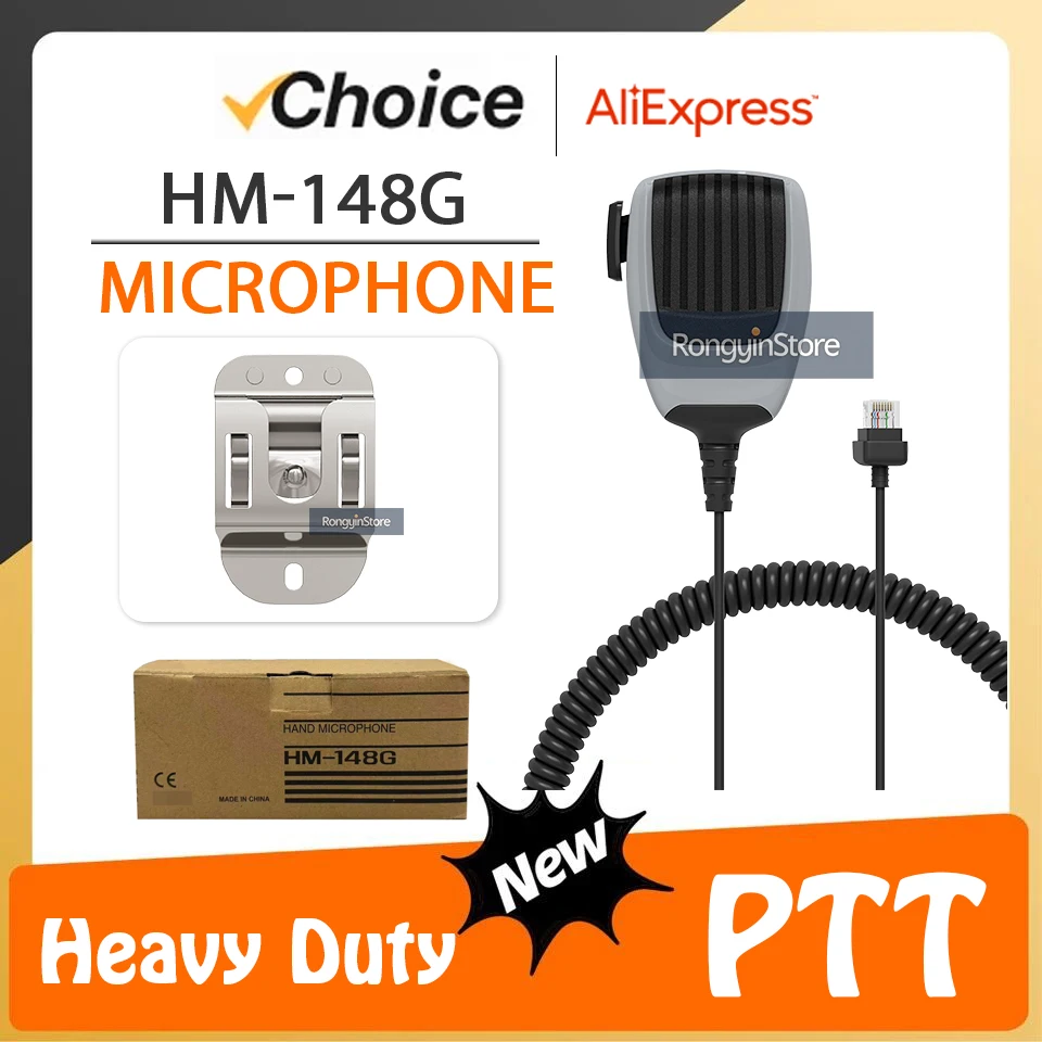 Microfone de Alto-falante HM-148G para Rádios Veiculares Starion IC-F5012 F5022 F5062 F6062 FR5100 IC-F6011 F110 F210 Walkie Talkie Automotivo