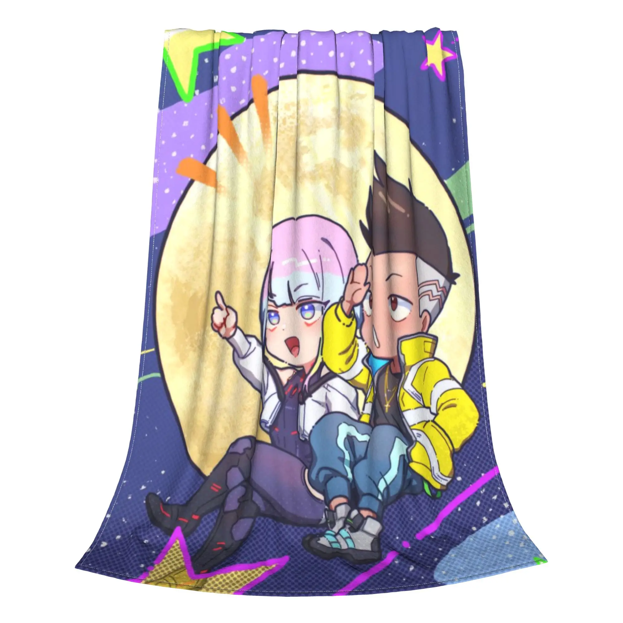 Cyberpunk Edgerunners Blanket Summer  Cute Ultra-Soft Throw Blankets For Bedding Outdoor  Plush Thin Quilt