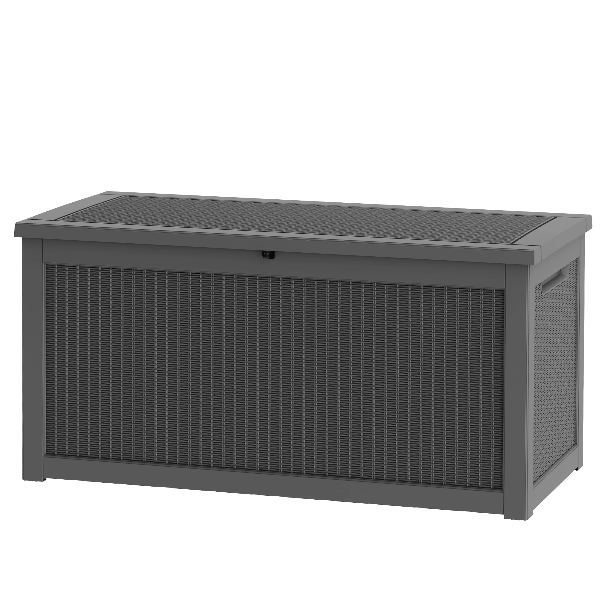 30/45/75/120/230/260 Gallon Weather Resistant Resin Deck Storage Box Lockable Waterproof Outdoor Patio Garden Pool Storage Chest for Cushions Tools Supplies