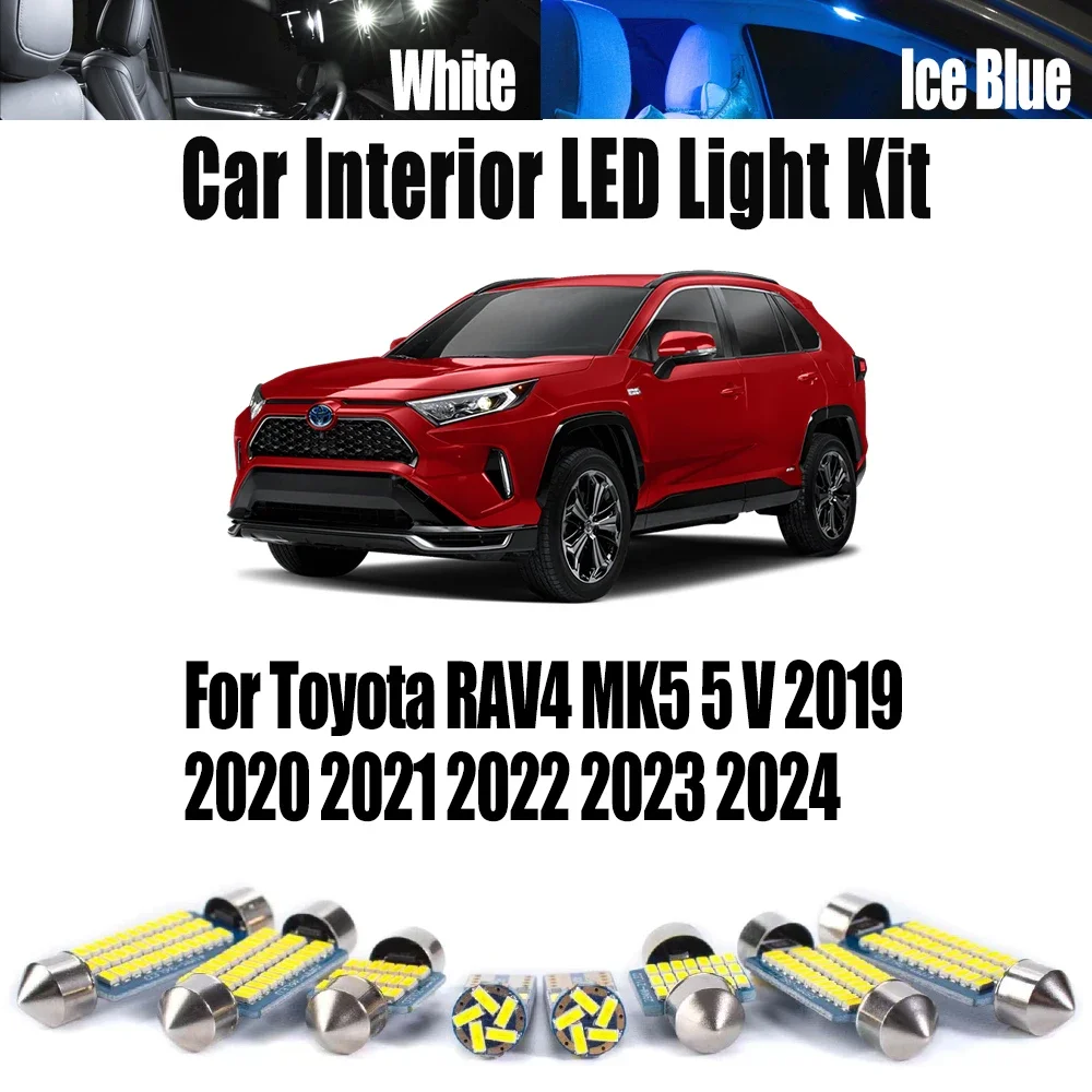 

10 шт. Canbus для Toyota RAV4 MK5 5 V 2019 2020 2021 2022 2023 2024 светодиодные внутренние лампы для чтения багажника комплект автомобильных аксессуаров
