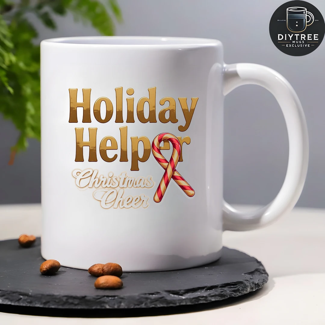 Mug 11oz + Cangkir Natal Stik Permen Kreatif + Hadiah Natal - Cangkir Air Anak Cangkir Kopi Rumah Kantor