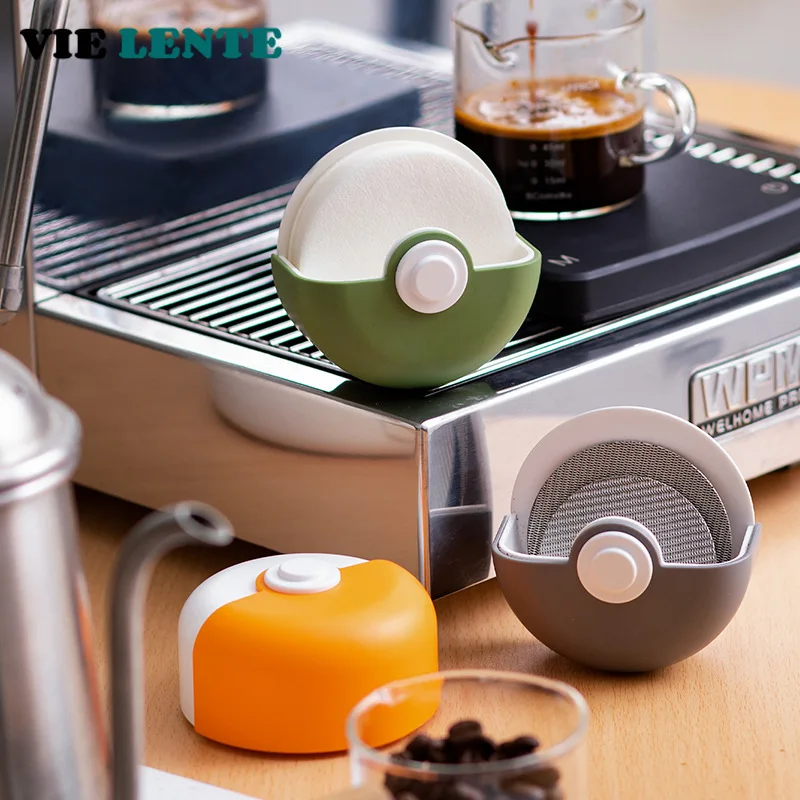 Coffee Round Filter Paper Storage Rack Moka Filter Paper Punch-free Wall-mounted Disposable Filter Paper Coffeeware Barista Tool