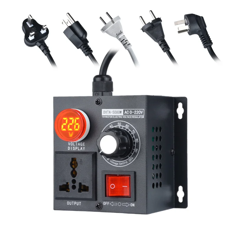 

AC 110V/220V Variable Single phase Voltage Controller 5000W Stepless Voltage Regulator Dimmer Temperature Governor