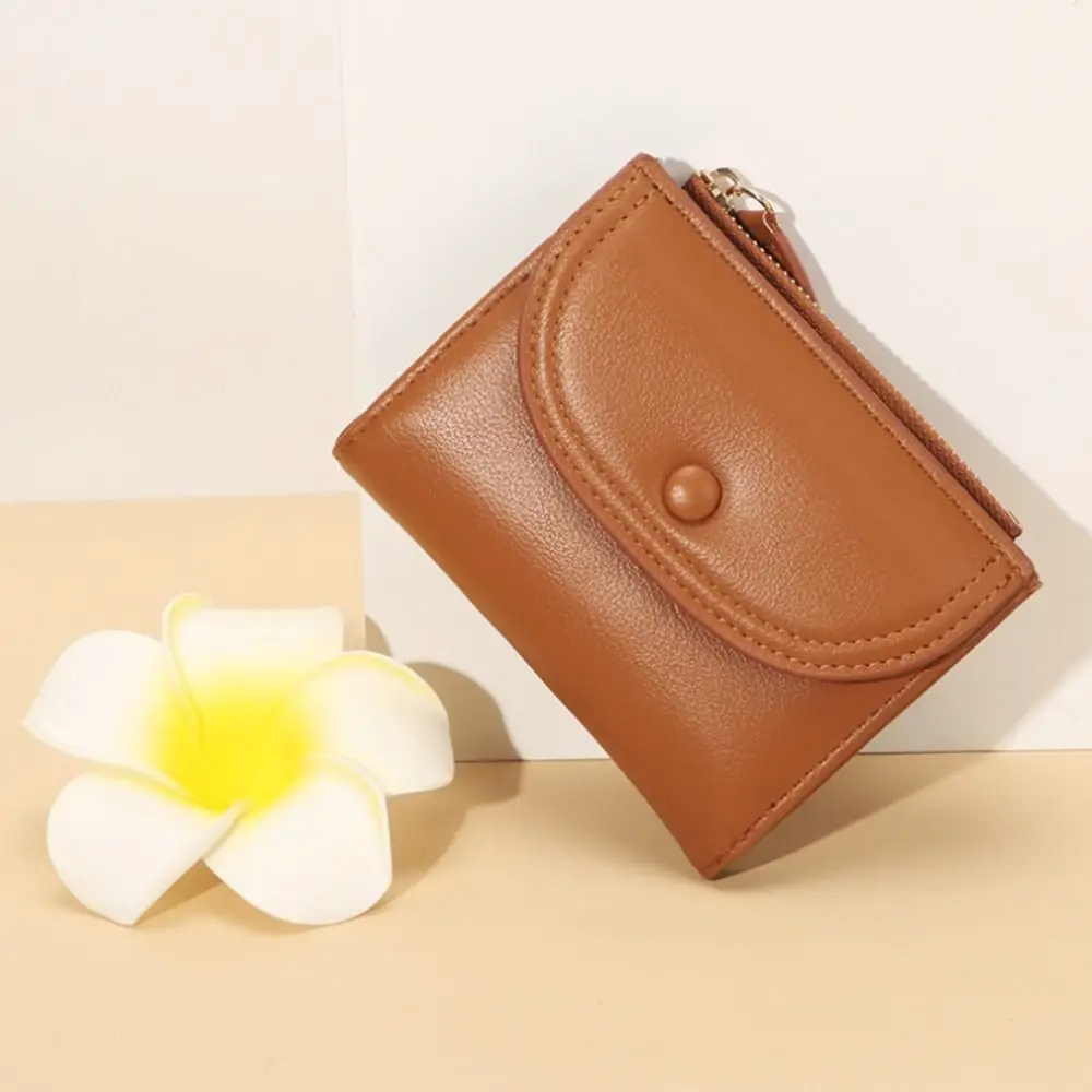 Card Holder Short Style Women Wallet Foldable Delicacy Mini Wallet PU Colorful Cash Wallet Women