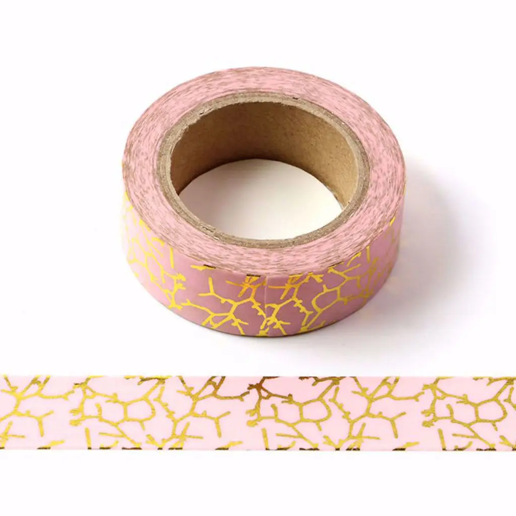 15mmx10m Superior Gold Foiling Brief Washi Tape DIY Masking Tape Decorative Adhesive Tape Scrapbooking School Stationery Tape